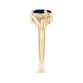 thumbnail image 3 of Angara Natural 1.55 Ct. Blue Sapphire with Diamond Side Stones Ring in 14K Yellow Gold for Women (Ring Size: 3), 3 of 11