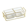 thumbnail image 2 of Clear Acrylic Divided Serving Tray - 2-Compartment Snack Platter for Parties, Fruit, Nuts & Appetizers with Iron Stand, 2 of 7