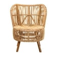 thumbnail image 3 of bali & pari Nagoya Modern Bohemian Natural Rattan Wide Seat Lounge Chair, 3 of 10