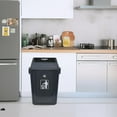 thumbnail image 6 of 4-Pack 13 Gallon Plastic Trash Cans with Lids, Large Grey Garbage Waste Bin, 6 of 7