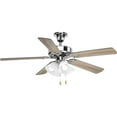 thumbnail image 3 of Progress Lighting Airpro Collection, 4-Light LED Ceiling Fan Kit, Brushed Nickel, White Washed Alabaster Glass Shades, 3 of 7