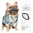 thumbnail image 3 of Fotbe Watercolor Leaves Print Small Dog Sweater Hoodies Pet Grey Hooded Soft Fleece Sweatshirts with Pocket Fall Winter Puppy Cat Sweaters Warm Clothes-Medium, 3 of 7