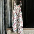 thumbnail image 1 of DPTALR Womens Overalls Ethnic Style Printed Cold Shoulder Suspender Cami Pants Jumpsuit, 1 of 4