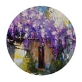thumbnail image 2 of JEUXUS Violin Flower Purple Violet Round Table Cloth White, 2 of 7