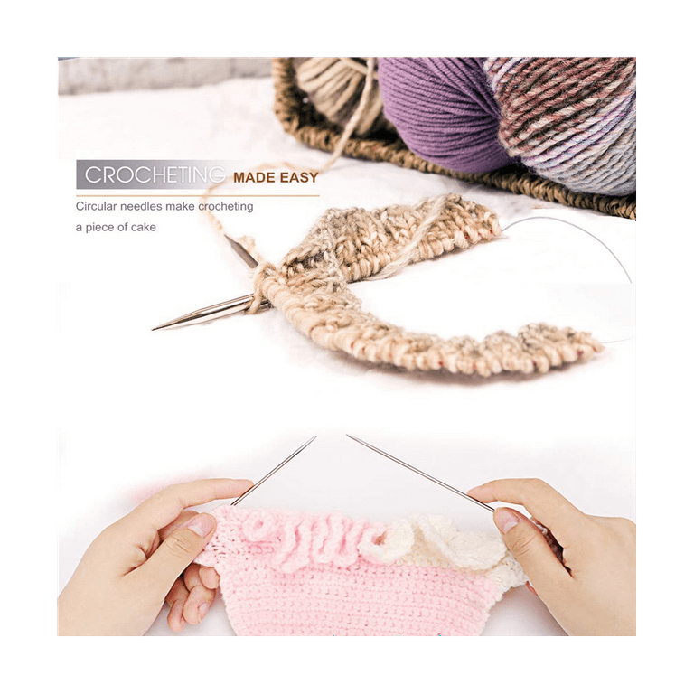 KOKNIT Circular Knitting Needles Set, Round Knitting Needles with Sewing  Tools Full DIY Craft Kits, Crochet Needles Weave