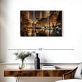 thumbnail image 3 of Elephant Stock Central Park Glow Wall Art - Horizontal Multi Panel Canvas - Living Room Wall Decor - City Multi Panel - Orange And Black Decor By Assaf Frank - 33" x 20", 3 of 8