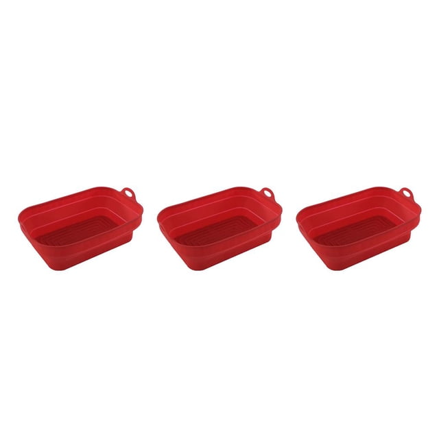 Yuarrent Cesta de freidora de aire de silicona Bandeja reutilizable Utensilios para hornear plegables Molde de freidora de alimentos Recipiente Type1 NO1