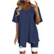 thumbnail image 1 of Blusas para las Mujeres Casual Impreso Cuello en V Manga Corta Blusa Pantalones Cortos, Conjuntos de Ropa para las Mujeres, 1 of 5
