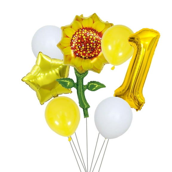 Large Sunflower Aluminium Foil Balloon 32 Inch Gold Number Ballons Birthday Party Decoration