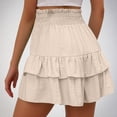 thumbnail image 6 of biudgviw Flowy Shorts for Women Smocked High Waisted Golf Tennis Shorts Ruffle Layered Boho Summer Beach Vacation Shorts, 6 of 6