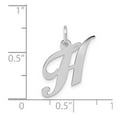 thumbnail image 2 of 14k White Gold Small Fancy Script Initial H Charm, 2 of 3