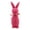 Pink, variant on Tao Tao Easter Flocked Bunnies, Flock Rabbit Figurines With Bow Ties, Adorable Spring Tabletop Ornaments For Home, Garden Decor, Bunnies Decoration for Easter Celebration, 2.3''×9'' Pink
