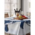 thumbnail image 6 of Navy Blue Coastal Table Cloth, Nautical Summer Rudder Vintage Waterproof Tablecloth for Rectangle Tables, Reusable Washable Fabric Table Cover for Restaurant Kitchen Dining Tables 60"x102", 6 of 6