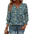 thumbnail image 2 of Top WIHOLL Primavera-Verano con estampado floral de manga 3/4 y cuello en V para mujer, 2 of 5