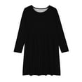 thumbnail image 3 of Odeerbi Toddler Girls Fall Winter Flowy Princess Dresses Long Sleeve Stretchy Dress A Line Twirly Skater School Recital Dress Black, 3 of 4
