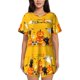 thumbnail image 1 of Fotbe Happy Halloween1 Conjunto de Pijama Estampado para Mujer, 2 Piezas, Ropa de Dormir con Camiseta de Manga Corta y Shorts Suaves-Large, 1 of 6