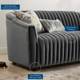 thumbnail image 2 of Modway Announce Modern Performance Velvet Channel Tufted Loveseat in Charcoal, 2 of 8