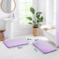 thumbnail image 2 of ComfiTime 2 Piece Bathroom Rugs Set – Thick Memory Foam, Non-Slip Bath Mat, Soft Plush Velvet Top, Ultra Absorbent, Small, Large & Long Rugs for Bathroom Floor, Lavender, 20*32, 2PCS, 2 of 12
