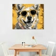 thumbnail image 2 of JRXY  Puppy Canvas Wall Art Cute Gold Dogs Picture Prints Labrador Corgi and Rottweller Artwork for Kids Bedroom Home Living Room Wall Decor Framed  16x12in, 2 of 4