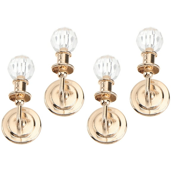 WRITWAA Dollhouse Wall Lamp Golden 2 Pairs 0.5x0.6x0.9in Miniature House Accessories