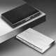 thumbnail image 5 of Portatarjetas de crédito de aluminio, portatarjetas de visita de metal delgado con bloqueo RFID, 6 ranuras para sus tarjetas de crédito, 2 piezas, negro + plateado, 5 of 5