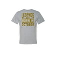thumbnail image 2 of Legends are Born in October Gold Mens Fashion Graphic T-Shirt, 2 of 3