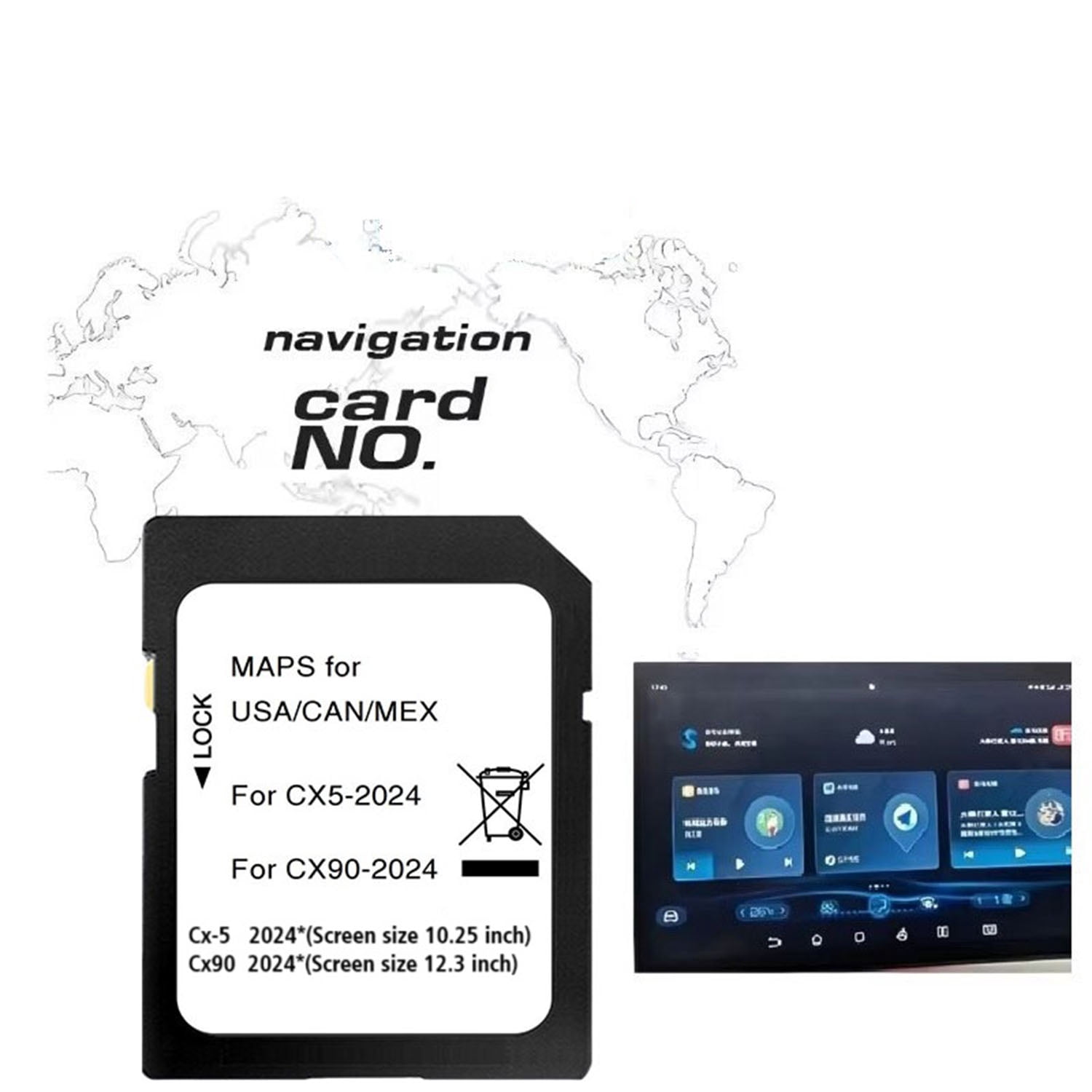 Latest Navigation SD Card Compatible with CX5-2024 CX90-2024, only works for USA/MEX/CAN