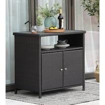 Grand Patio Dylan Outdoor Wicker 2-Door Storage Cabinet, Brown