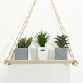 thumbnail image 5 of Wall Hanging Shelves Wood Plant Floating Shelf Rope Floating Plant Stand with Hook for Living Room Bedroom, 5 of 7