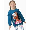 thumbnail image 5 of Disney Princess Toddler Girls Ruffle Sweatshirt and Leggings Moana Graphic Teal Outfit 2-Piece Set 3-4Y, 5 of 12
