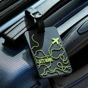 Protege Let’s Travel Mini Luggage Tags, Gray and Green, 2 Count