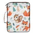 thumbnail image 2 of Haosy Accordion File Organizer Zipper Binder 500 Sheet 6-Tab Expanding File Folder Multi-Pocket 1.2 Inch 3 Ring Squirrel Fox Owl Leaf, 2 of 7