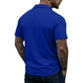 thumbnail image 4 of GrmtClth Polo Shirts for Men 2026 Summer Fashion Short Sleeve Tops Loose Quarter Zip Blouse Trendy Collared Clothes with Pocket Blue 2XL, 4 of 6