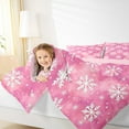 thumbnail image 5 of Manfei Cute Cartoon Snowflake Bedding Comforter Set,Merry Xmas Twin Comforter Sets,Pink White Bedding Set For Girl Kids,Luxury Bedroom Decor Reversible,2-Piece, 5 of 9