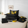 thumbnail image 5 of Feelyou Cute Letter H Bedding Comforter Set 7pcs for Boys, Baseball Monogrammed Print Queen Bedding Sets, Modern Ball Game Reversible Queen Sheet Sets, Breathable Home Decor, 5 of 7