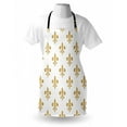 thumbnail image 3 of Fleur De Lis Apron Vintage Stylized European Lily Aristocratic Dignified Majesty Artful Print, Unisex Kitchen Bib Apron with Adjustable Neck for Cooking Baking Gardening, Golden White, by Ambesonne, 3 of 3
