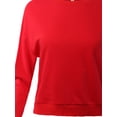 thumbnail image 4 of A2Y Women's Solid Cotton Crew Neck Long Sleeve Sweatshirt Red L, 4 of 5