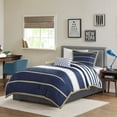 thumbnail image 5 of Gracie Mills Eudora Comforter Set Classic Stripes Navy Khaki Twin Full GRACE-6048, 5 of 5