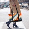 thumbnail image 4 of FORMRS Canvas Laptop Tote Bag for Women with 15.6" Computer Compartments Shoulder Handbag, Beige Abstract Wavy, 4 of 7