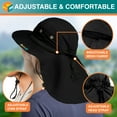 thumbnail image 5 of SUN CUBE Sun Hat for Men, Wide Brim Fishing Hat Neck Flap Cover Men Women, Hiking Safari, UV Sun Protection Summer Gardening Beach Camping UPF 50+, Black, 5 of 8