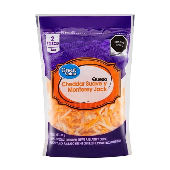 Queso Great Value cheddar jack 226 g