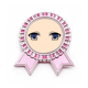 thumbnail image 1 of Ojos brillantes, ojos animados. Insignia broche Medalla rosa premiada, 1 of 3