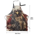 thumbnail image 5 of Lsque Bald Eagle Soldier Waterproof Apron Chef Aprons for Men Heavy Duty Chemical Work Apron Extra Long Grilling Aprons with Adjustable Bib Apron, 5 of 9