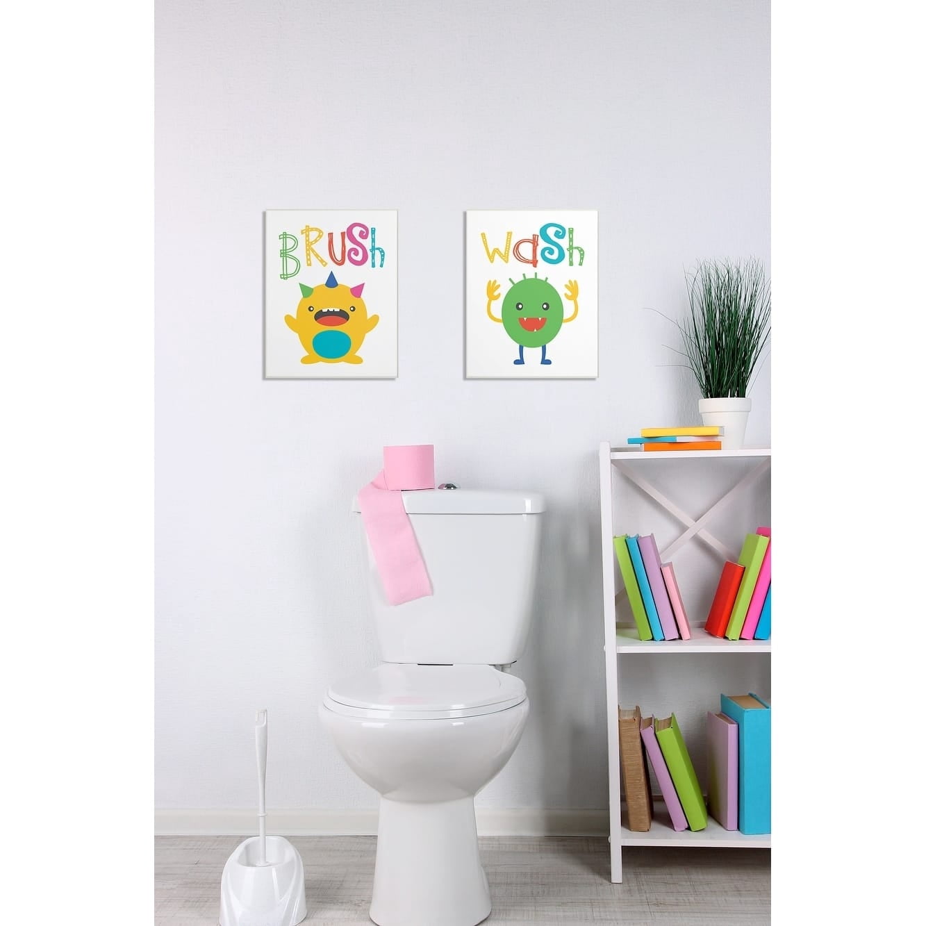 Stupell Brush Monster Cartoon Typography Wall Plaque Art, 10 x 0.5 x 15