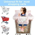 thumbnail image 5 of Shopping Cart Cover for Baby 2-in-1 High Chair Cover with Safety Harness Multifunctional Grey Pattern Cart Covers for Babies Soft Padded Grocery Cart Cover for Baby Boy Girl, 5 of 6