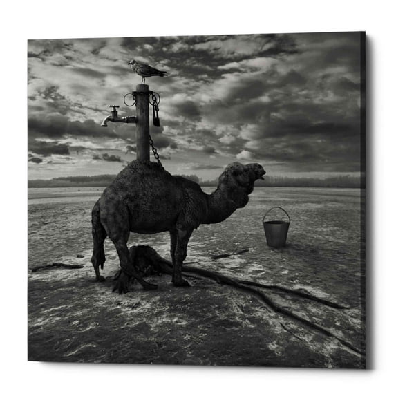 Epic Graffiti Epic Grafitti "Watering Place" by Dariusz Klimczak, Giclee Canvas Wall Art 18" x 18"