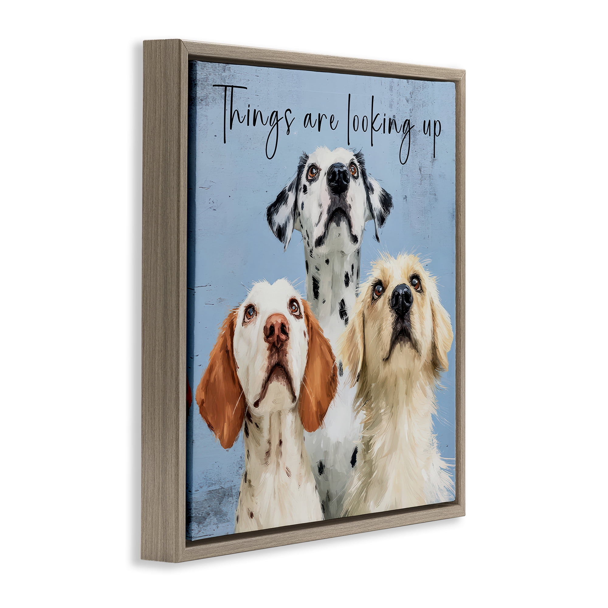 Stupell Industries Things Are Looking Up Brown Framed Floater Canvas Wall Art, design by Kim Curinga
