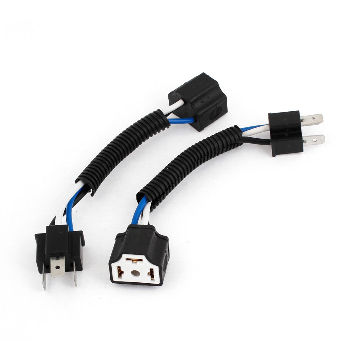 2 x H4 Female to Male Type Wiring Light Socket Connector for Auto Headlamp