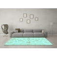 thumbnail image 3 of Ahgly Company Indoor Round Oriental Light Blue Traditional Area Rugs, 5' Round, 3 of 4