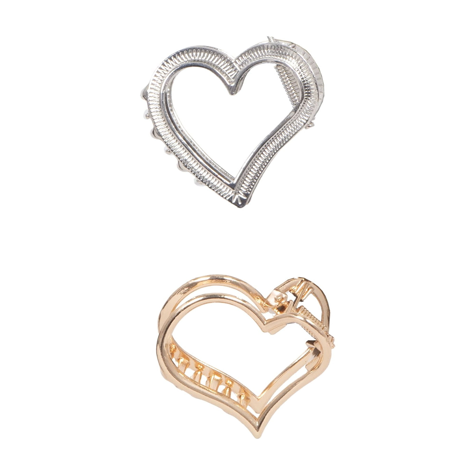 Paquet de 2 pinces à griffes en cœur Scünci